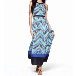 Ann Taylor mint green & blue stripped maxi dress. SIZE 0. In perfect condition